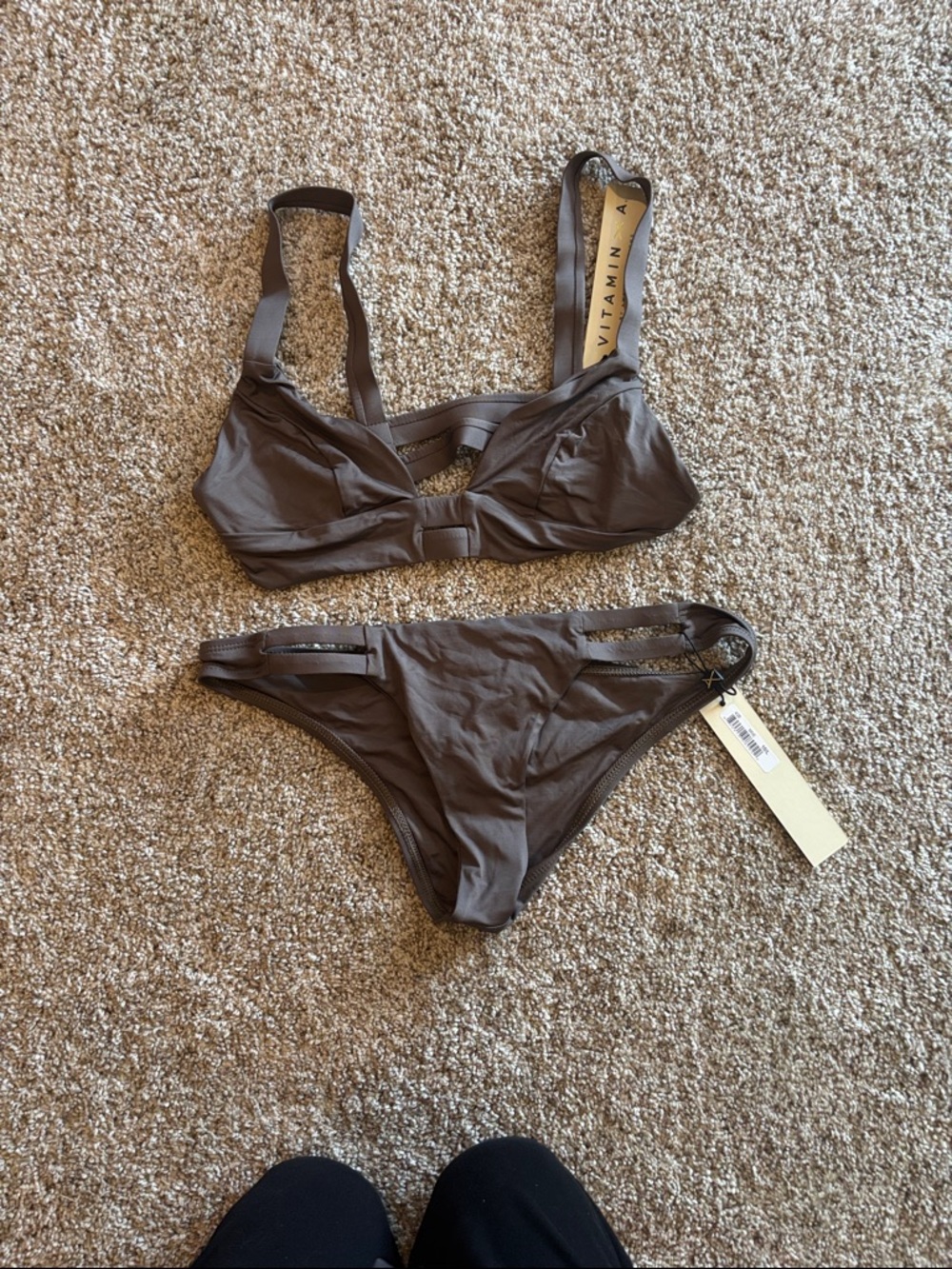 Vitamin A Taupe Two-Piece Bikini Set